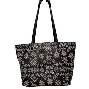 VINTAGE RARE Pineda Covalin Tote
Floral White Snowflakes Print
